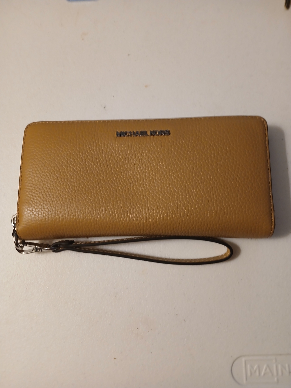 Michael Kors Mustard Leather Wristlet Wallet